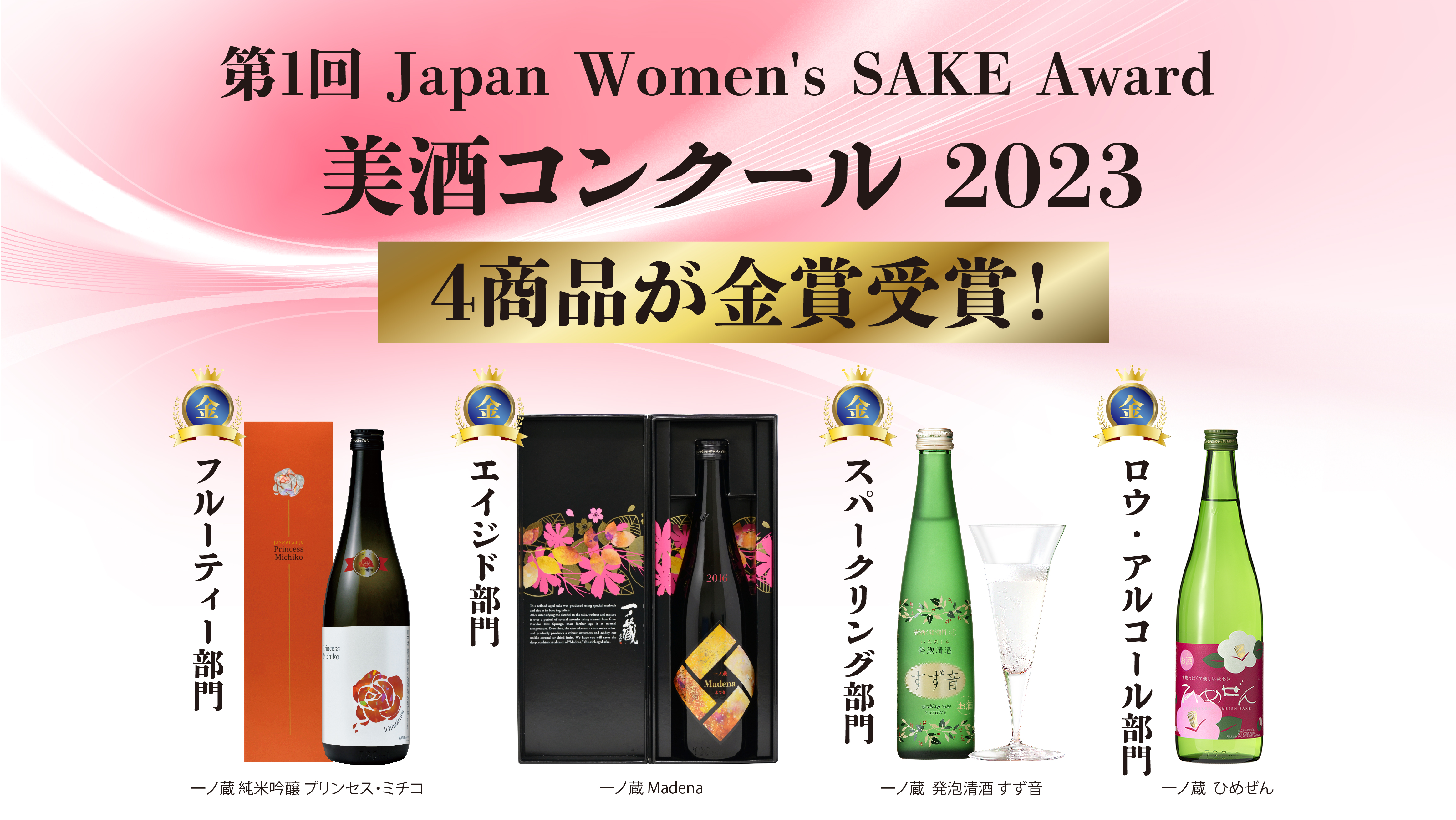 Japan Women’s SAKE Award美酒コンクール2023において4商品金賞！